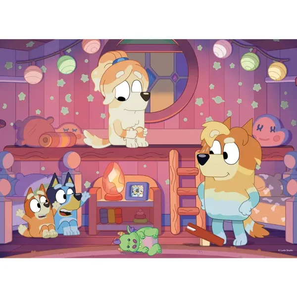 Bluey bajka na dobranoc 2 w 1 puzzle 24-elementowe i kolorowanka 35x25 cm - Lisciani zdjęcie 2