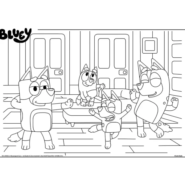 Bluey i przyjaciele 2 w 1 maxi podłogowe puzzle 4x48 elementów i kolorowanka 35x25 cm - Lisciani zdjęcie 4