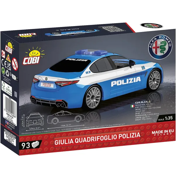 COBI: Alfa Romeo Giulia Quadrifoglio policyjny samochód do składania (24606) zdjęcie 3