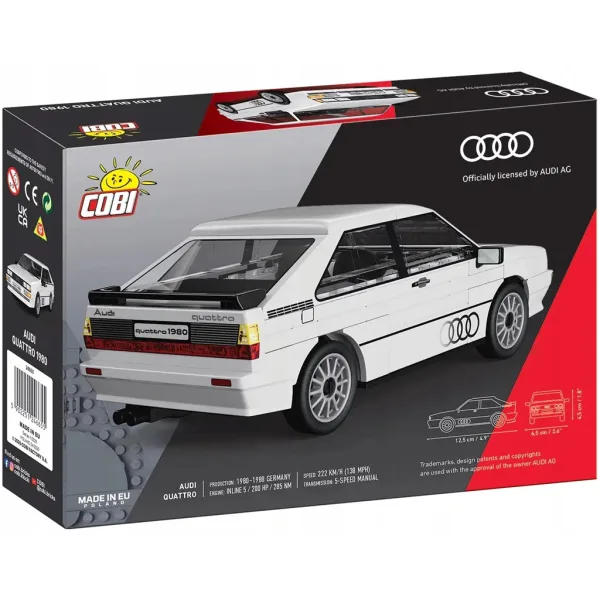 COBI: Audi Quattro 1980 biały samochód - zestaw konstrukcyjny (24665) zdjęcie 5