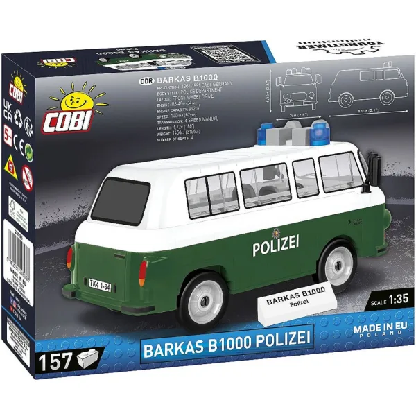 COBI: Barkas B1000 policyjny mikrobus zestaw konstrukcyjny (24596) zdjęcie 3