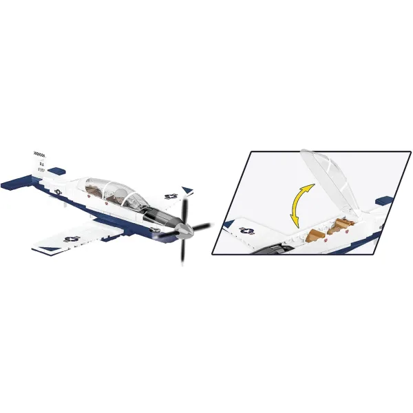 COBI: Beechcraft T-6 Texan II niebiesko-biały zestaw konstrukcyjny (26624) zdjęcie 5