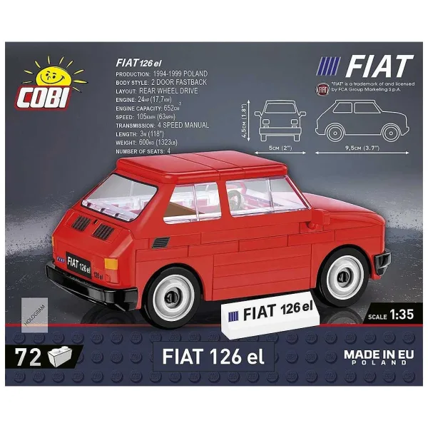 COBI: Fiat 126p — samochód elektryczny, zestaw konstrukcyjny (24531) zdjęcie 2