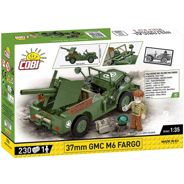 COBI: II wojna światowa 37 mm GMC M6 Fargo zestaw konstrukcyjny (3116) zdjęcie 6