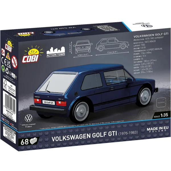 COBI: Niebieska zabawka konstrukcyjna Volkswagen Golf GTI (24615) zdjęcie 3