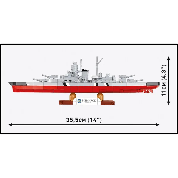 COBI: Pancernik II wojny światowej Bismarck — zestaw do składania (4854) zdjęcie 4