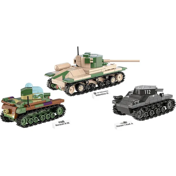 COBI: Panzer I, Renault R35 i Valentine IX – zestaw konstrukcyjny 3 w 1 (2740) zdjęcie 8