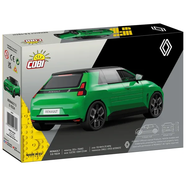 COBI: Renault 5 E-Tech zielony samochód konstrukcyjny (24674) zdjęcie 4