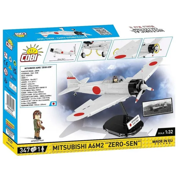 COBI: Samolot Mitsubishi A6M2 Zero‑Sen zestaw klocków (5729) zdjęcie 7
