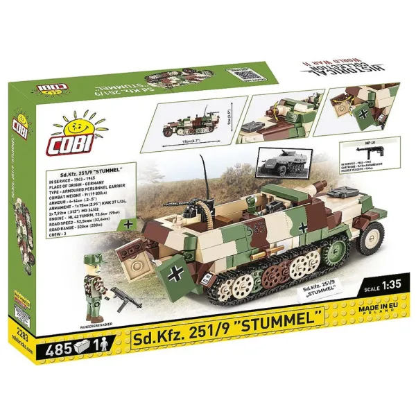 COBI: Sd.Kfz. 251/9 Stummel opancerzony pojazd do budowania (3096) zdjęcie 4