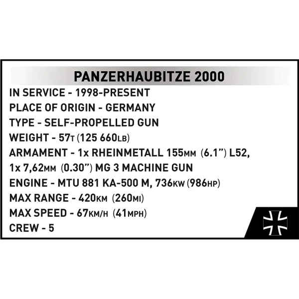COBI: Siły Zbrojne Panzerhaubitze 2000 zestaw konstrukcyjny (2628) zdjęcie 7
