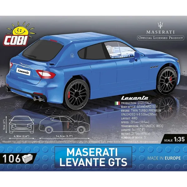 COBI: Zestaw klocków do budowy samochodu sportowego Maserati Levante GTS (24569) zdjęcie 4