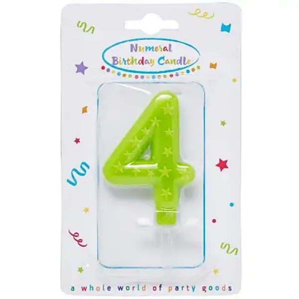 Candle number 4 with stars  
(Podaj proszę więcej szczegółów, jeśli to jest pytanie odnoszące się do produktu.) zdjęcie 1