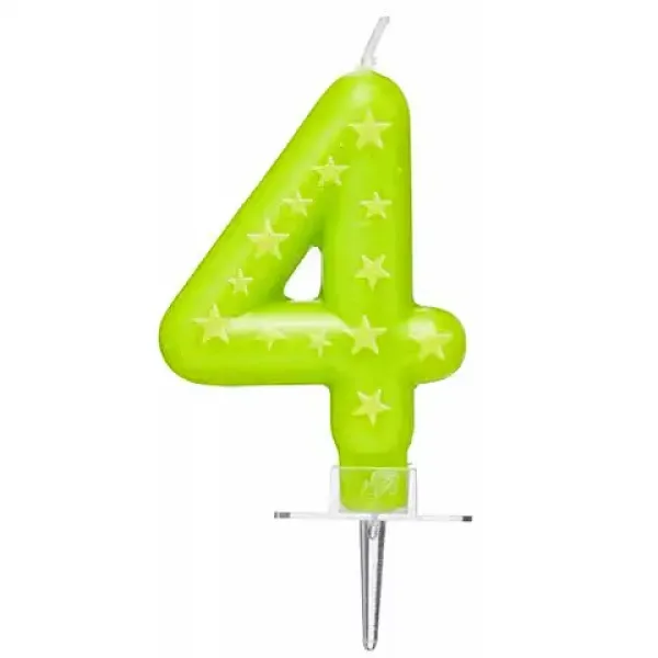 Candle number 4 with stars  
(Podaj proszę więcej szczegółów, jeśli to jest pytanie odnoszące się do produktu.) zdjęcie 2