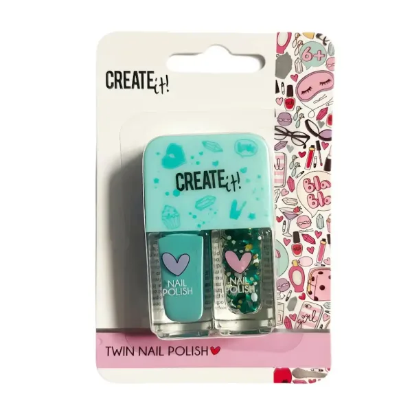 Canenco: Create It! zestaw 2 lakierów do paznokci w kolorze turkusowym zdjęcie 1