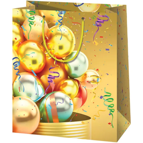 Cardex: Żółta torba prezentowa w duże balony, rozmiar XL 33x15x44,5 cm zdjęcie 1
