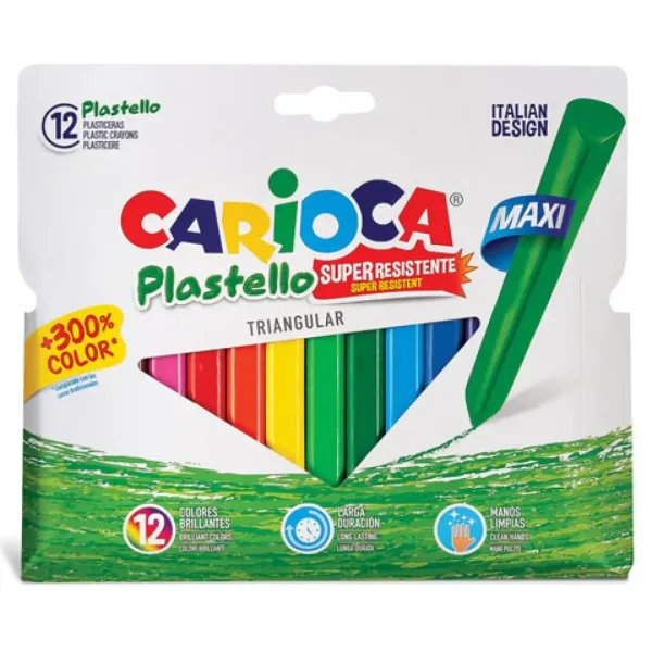 Carioca Jumbo trójkątne kolorowe kredki do rysowania, zestaw 12 sztuk zdjęcie 1