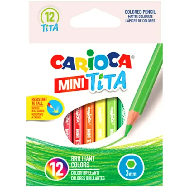 Carioca: Mini Tita odporne na złamania kredki kolorowe zestaw 12 sztuk zdjęcie 1