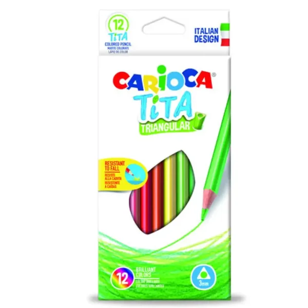 Carioca: Tita trójkątne kolorowe kredki 12 sztuk zdjęcie 1