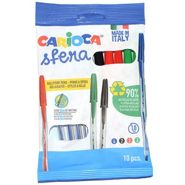 Carioca: Zestaw 10 kolorowych długopisów kulkowych Sfera zdjęcie 1