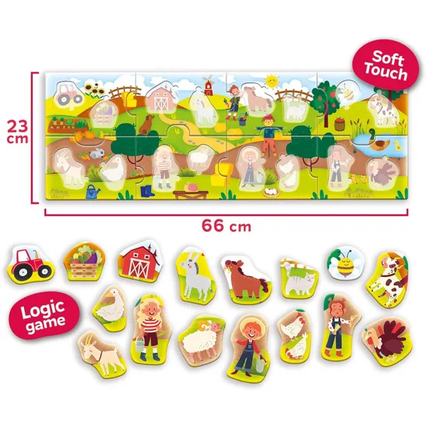 Carotina baby: Panorama puzzle dla maluchów 24 elementy - Farma - Lisciani zdjęcie 2