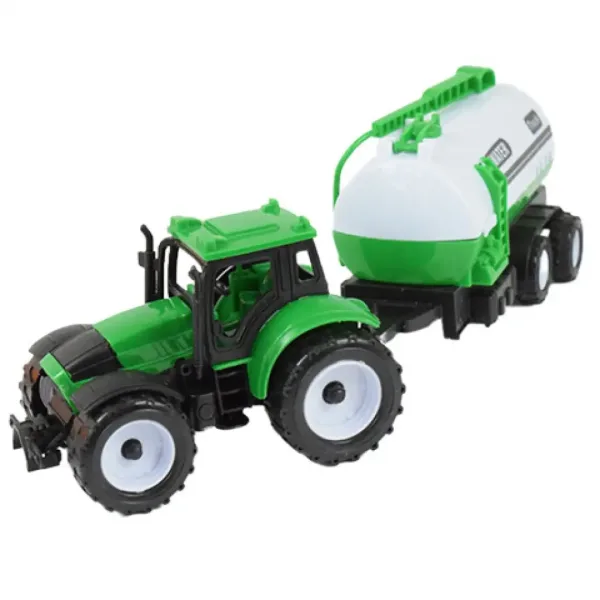 Ciężarówka Farmer: Trzyczęściowy zestaw traktorów farmera z przyczepą, 28 cm zdjęcie 4