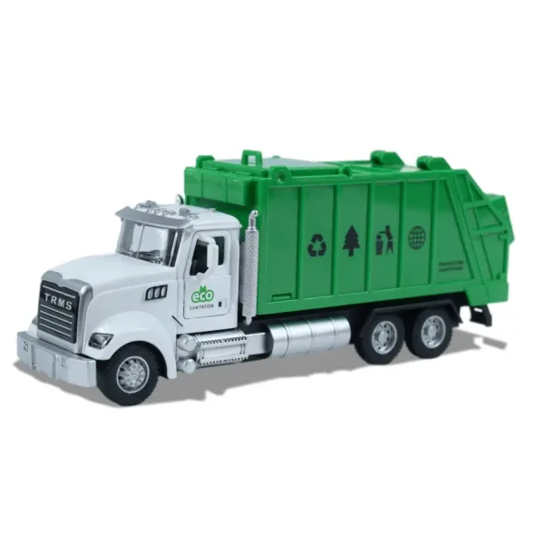 Ciężarówka Heavy Duty: Model metalowej śmieciarki z otwieranymi drzwiami i koszem 1/36 zdjęcie 3