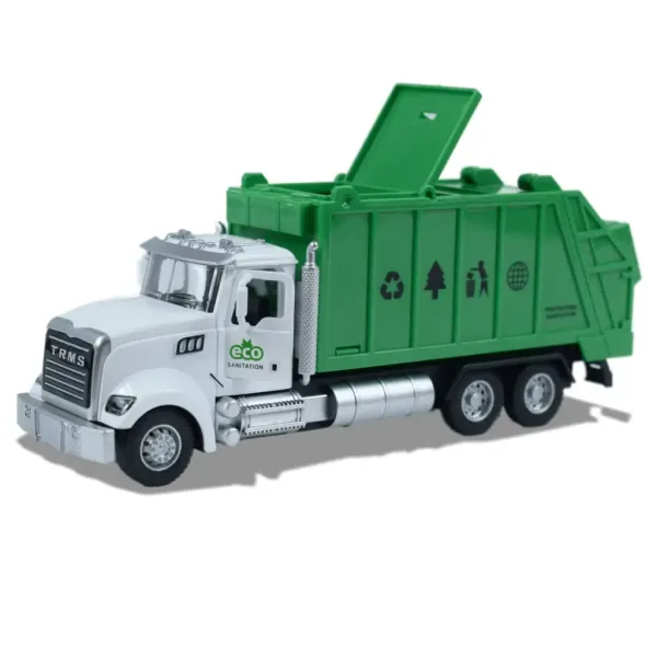 Ciężarówka Heavy Duty: Model metalowej śmieciarki z otwieranymi drzwiami i koszem 1/36 zdjęcie 4