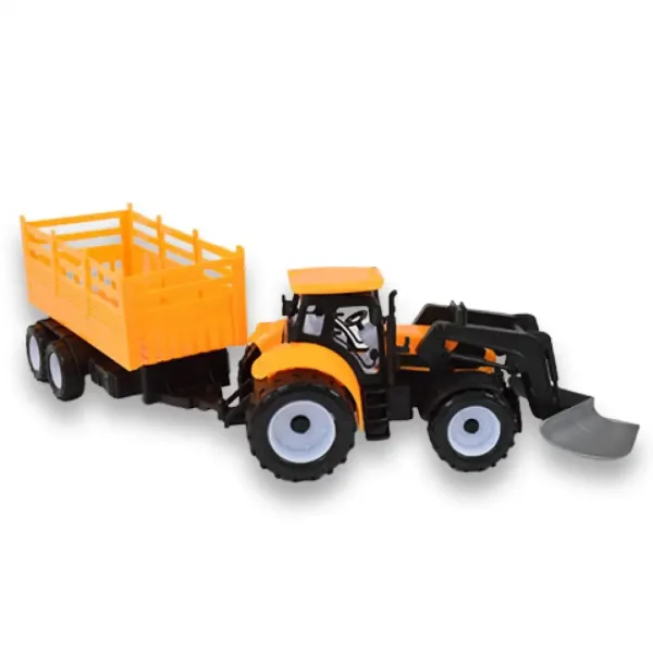 Ciężarówka inżynieryjna: Koparko-traktor z maszyną roboczą i dwuosiową przyczepą, 45 cm zdjęcie 3