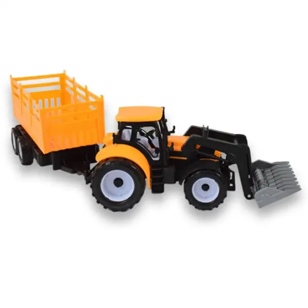 Ciężarówka inżynieryjna: Koparko-traktor z maszyną roboczą i dwuosiową przyczepą, 45 cm zdjęcie 4