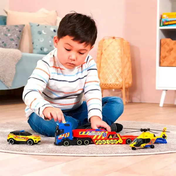 Ciężarówka ratunkowa z helikopterem i samochodem - Dickie Toys zdjęcie 4