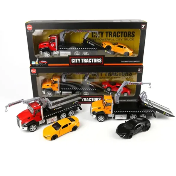 City Tractors metalowy transporter samochodowy z samochodem sportowym w dwóch wersjach zdjęcie 1