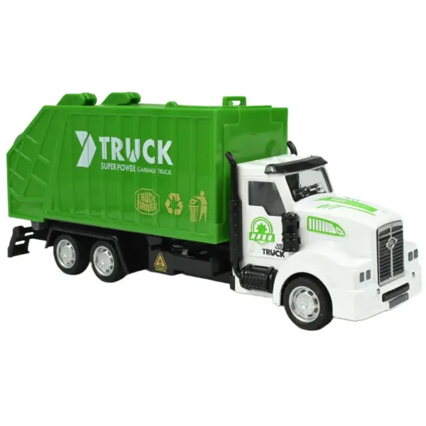 City Truck: Ciężarówka do selektywnej zbiórki odpadów z napędem na koło zamachowe, 22 cm zdjęcie 2