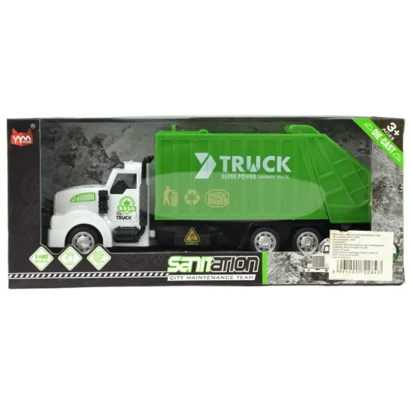 City Truck: Ciężarówka do selektywnej zbiórki odpadów z napędem na koło zamachowe, 22 cm zdjęcie 6