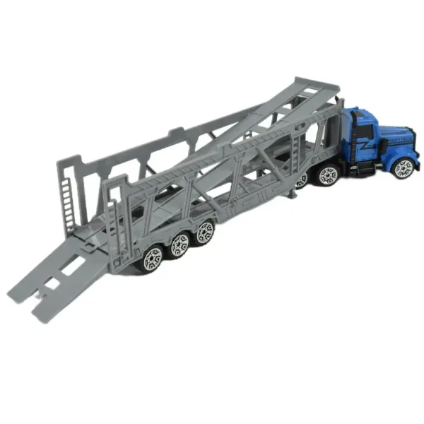 City Truck: Niebieska laweta do przewozu samochodów 22 cm zdjęcie 4
