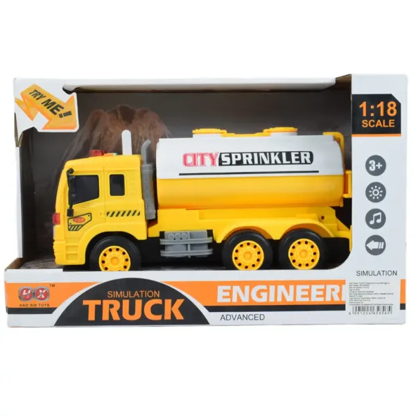City Truck: Żółta cysterna z efektami świetlnymi i dźwiękowymi 1/18 zdjęcie 5