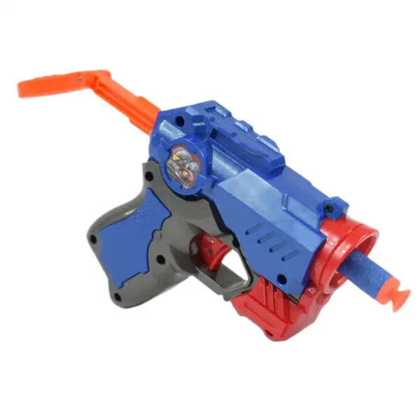Cool Soft Bullet Gun: Mały pistolet na piankowe naboje w kolorze niebieskim, 14 cm zdjęcie 4