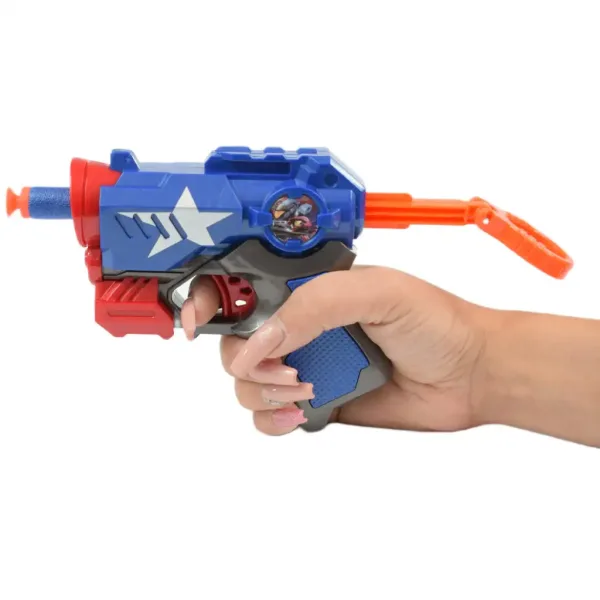 Cool Soft Bullet Gun: Mały pistolet na piankowe naboje w kolorze niebieskim, 14 cm zdjęcie 6