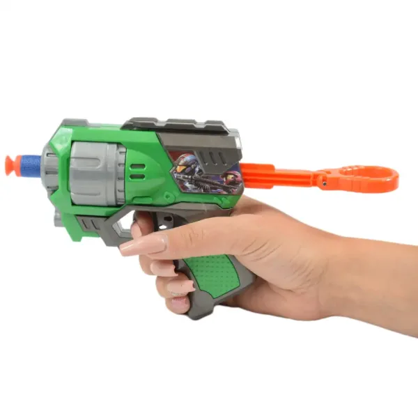Cool Soft Bullet Gun: Mały pistolet na piankowe naboje w kolorze zielonym, 14 cm zdjęcie 4