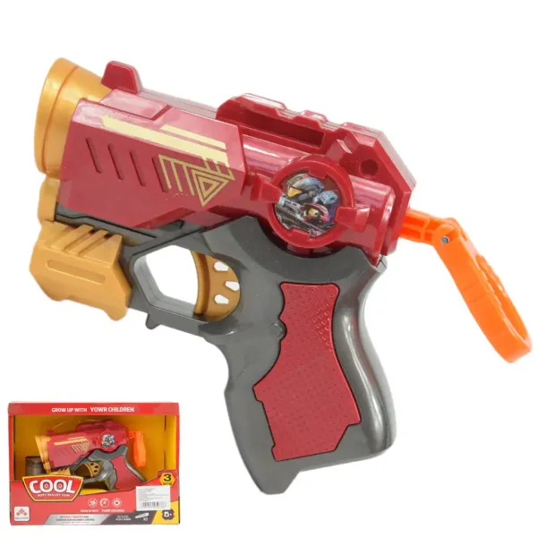 Cool Soft Bullet Gun: Mały pistolet na piankowe pociski w kolorze czerwonym, 14 cm zdjęcie 1