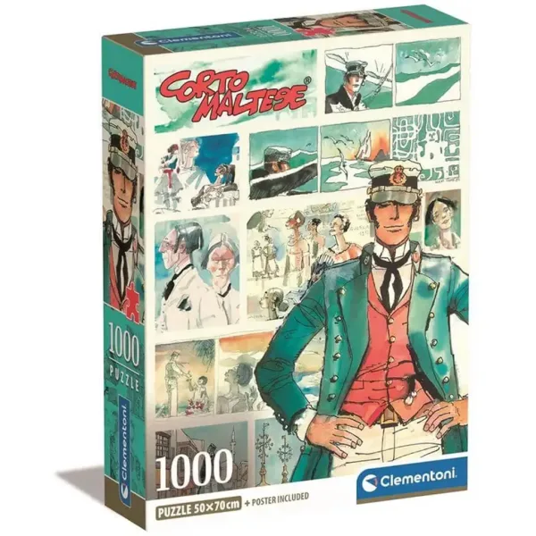 Corto Maltese komiksowe HQC 1000-elementowe puzzle z plakatem - Clementoni zdjęcie 1