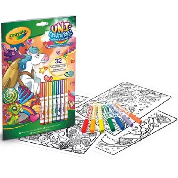Crayola: Kolorowanka i książeczka z zadaniami „Zwierzętornis” z 7 flamastrami zdjęcie 1