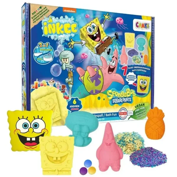 Craze: Inkee SpongeBob Kanciastoporty Duży wegański zestaw do kąpieli zdjęcie 2