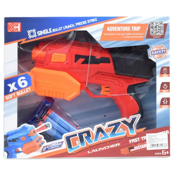 Crazy Launcher: Ręczny zestaw do strzelania gąbkami z tarczą i pociskami 24 cm zdjęcie 9