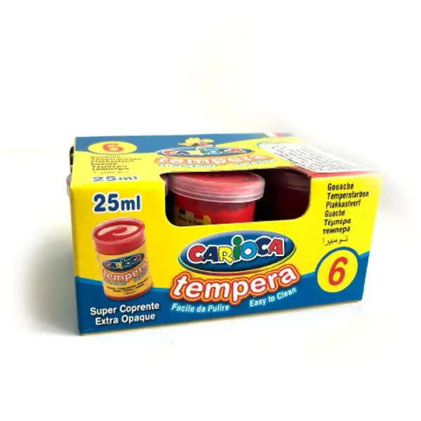 Czerwona tempera w słoiku 6x35 g - Carioca zdjęcie 2