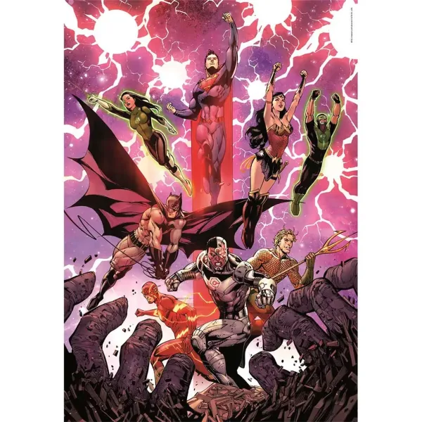 DC Comics: Liga Sprawiedliwości komiks 1000-elementowe puzzle Compact 50x70cm - Clementoni zdjęcie 2