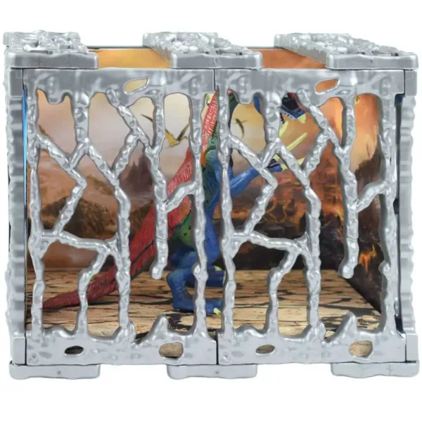 Dino World: Szczegółowo wykonana 20-centymetrowa figurka dinozaura Therizinosaurus w klatce zdjęcie 3