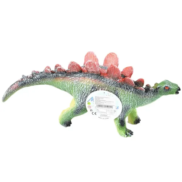 Dino World: Winylowa figurka dinozaura Stegosaurus wydająca dźwięki z bawełnianym wypełnieniem 35 cm zdjęcie 2