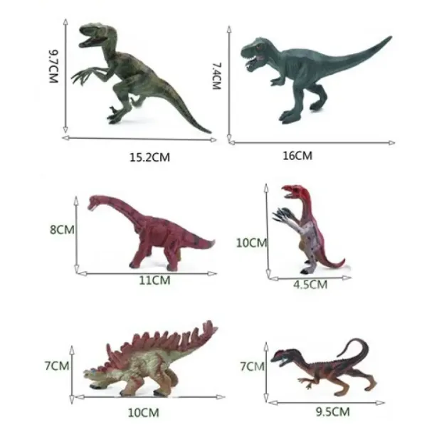 Dino World: zestaw 6 dinozaurów zdjęcie 2