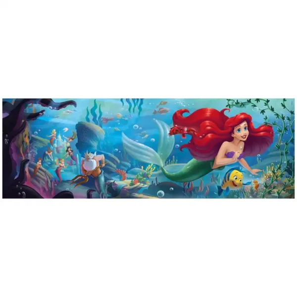 Disney – Mała Syrenka, panoramiczne puzzle 1000 elementów z plakatem – Clementoni zdjęcie 2